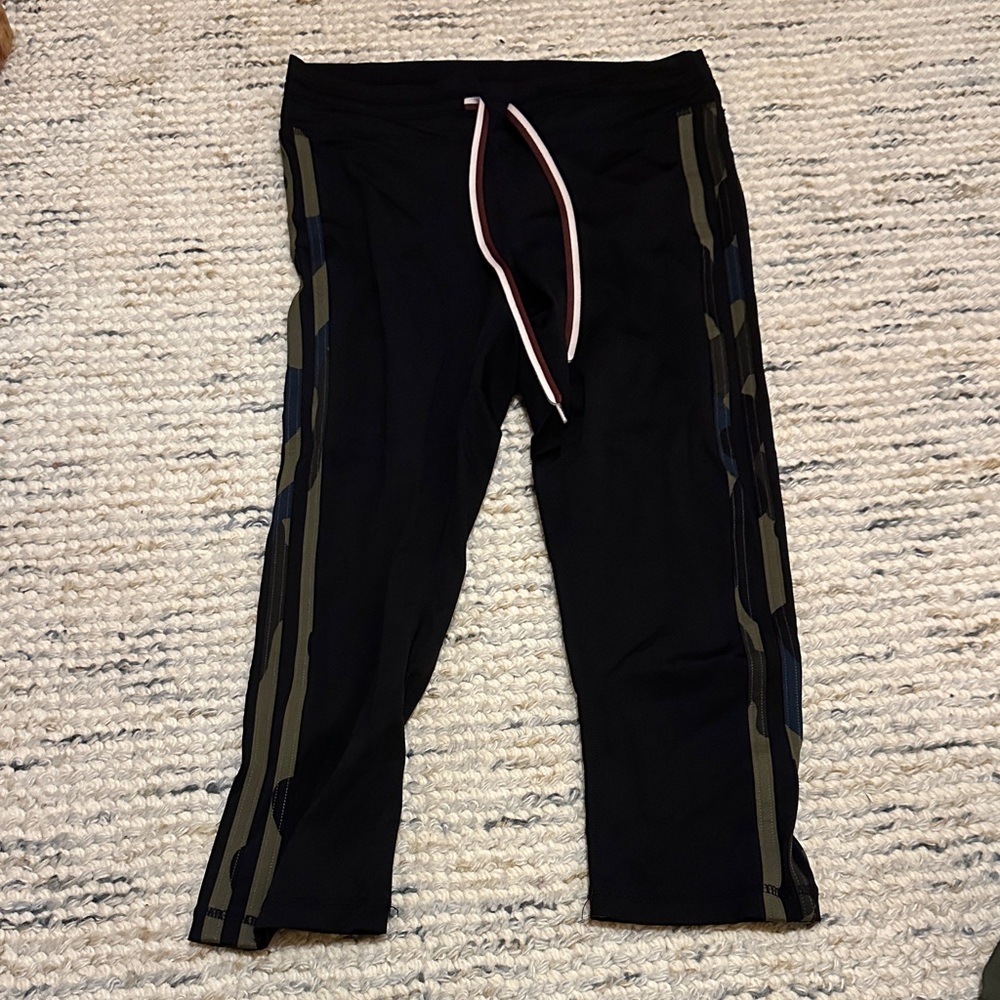 The Upside Women’s Cropped Black Camo Stripe Bottoms